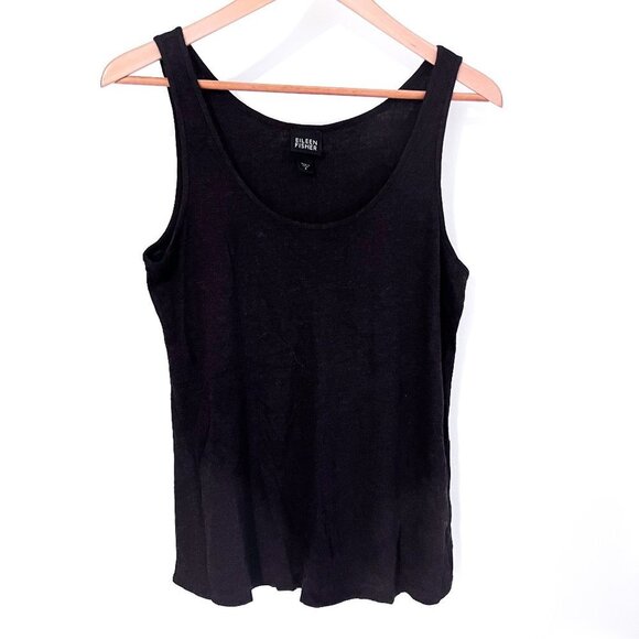 Eileen Fisher Brown Knit Scoop Neck Tank Top - Picture 1 of 7